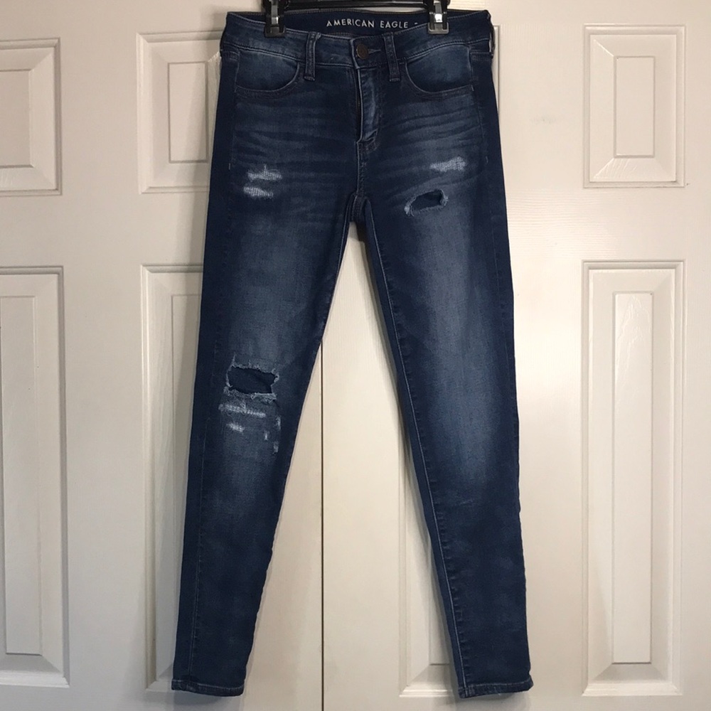 American Eagle Blue Ripped Jeans New